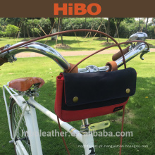 Lona de ciclismo e couro bicicleta Saddle bag bicicleta handle bar bag